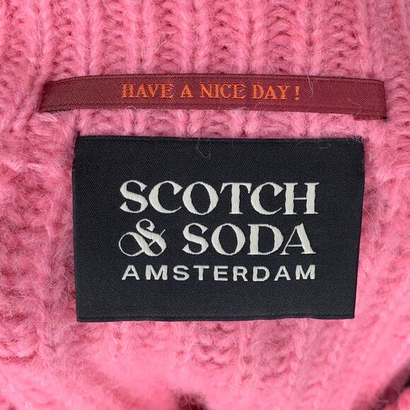 Scotch & Soda Pink Purple Colorblock Chunky Knit Wool Alpaca Sweater - Picture 7 of 10